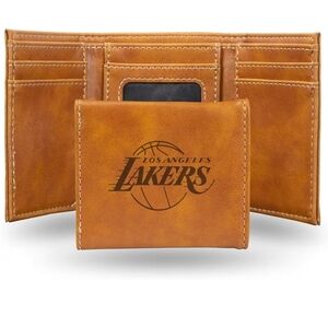 Tan Leather Wallet Los Angeles Lakers New